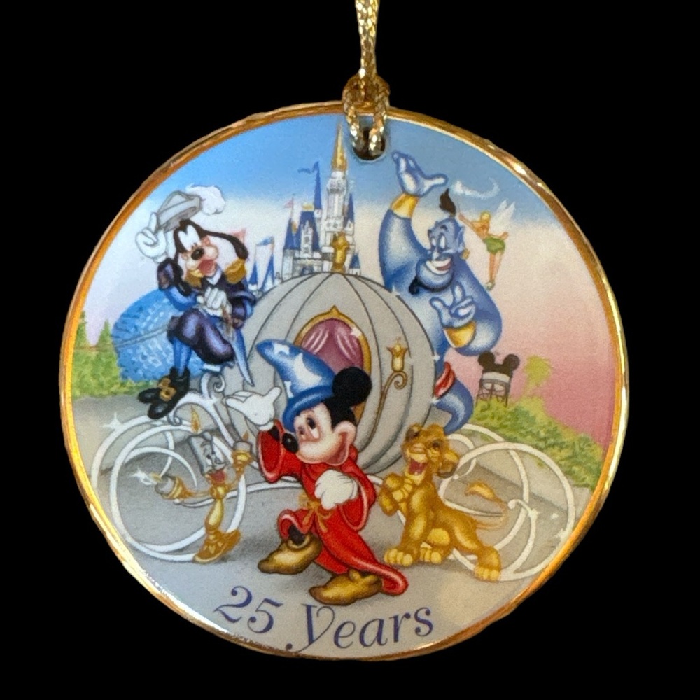 Vintage 1996 Disney 25 Years Ornament Porcelain
